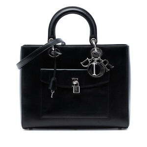 Pre-Loved Dior Large Calfskin Pocket Tote Lady Dior